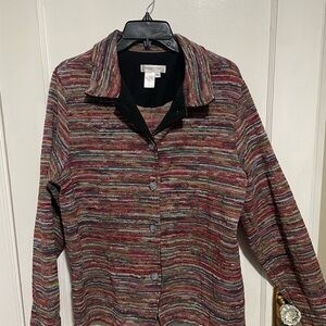 Coldwater Creek Multicolor Striped Jacket Size XL